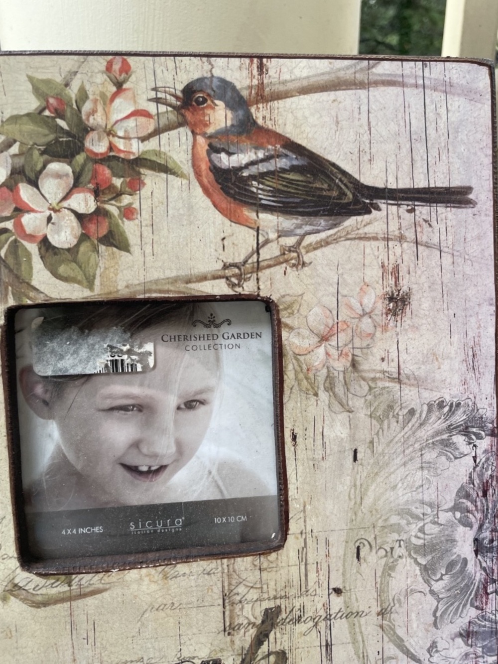Rustic Cherished Garden Collection 10x10 Picture Frame with Floral, Bird Design - Picture 3 of 4